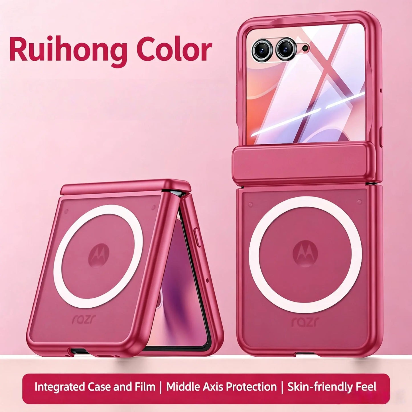 All-In-One Semi-Transparent Frosted MagSafe Case for Motorola Razr 70/60/50 Ultra Pro with Shockproof Hinge Protection