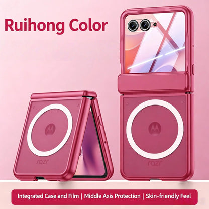 All-In-One Semi-Transparent Frosted MagSafe Case for Motorola Razr 70/60/50 Ultra Pro with Shockproof Hinge Protection