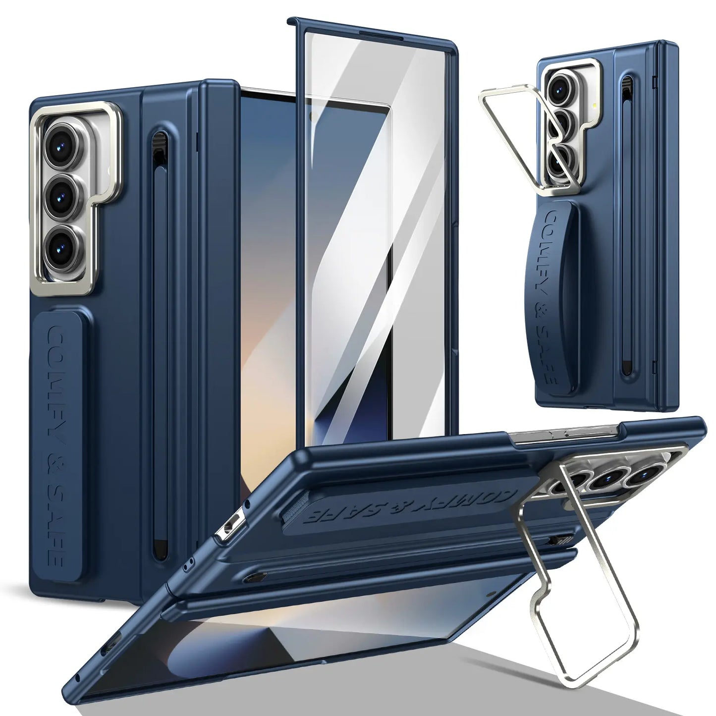 Premium Foldable Phone Case with Built-In Stand & Pen Holder