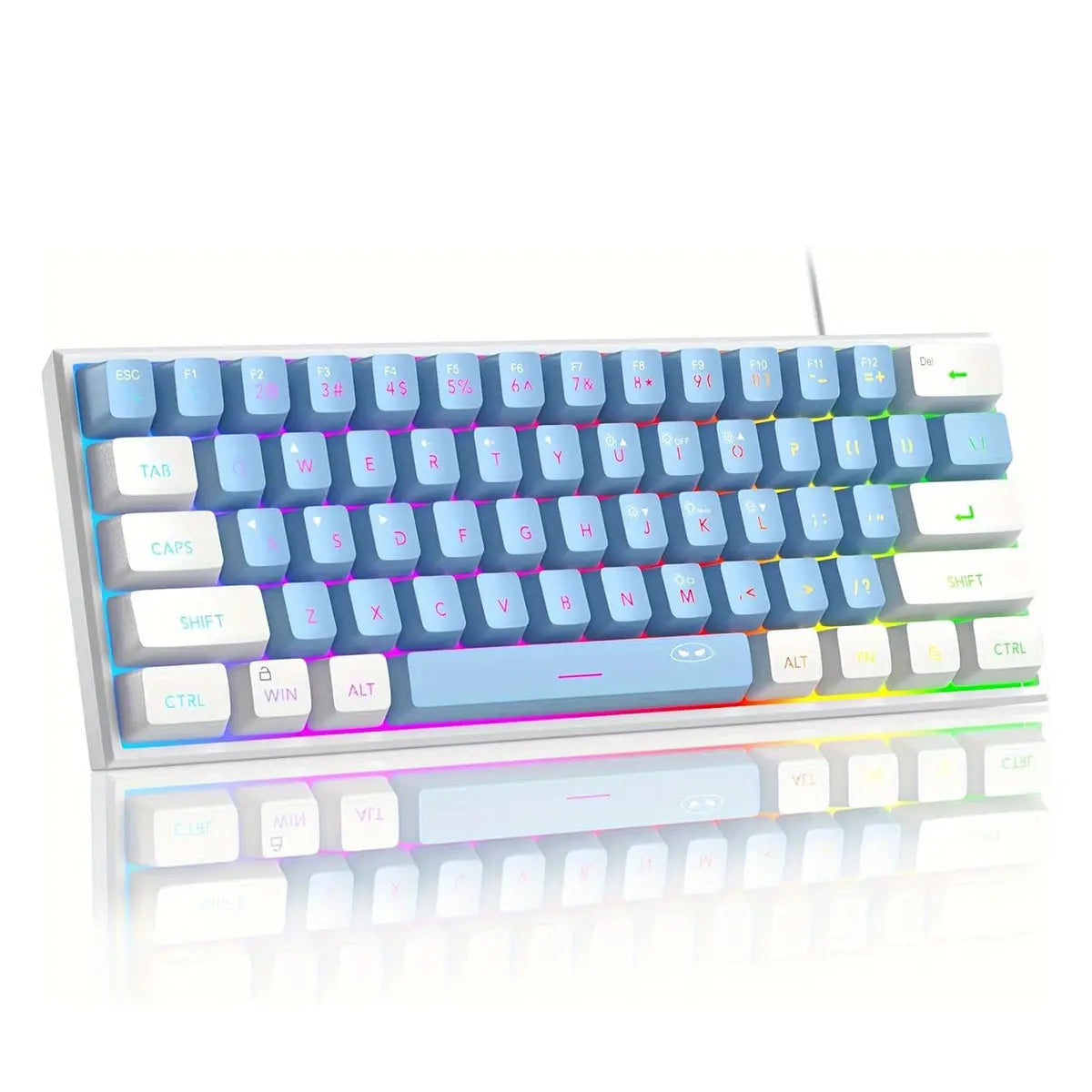 Magegee Mini 60% Gaming Keyboard, RGB Backlit 61 Key Ultra-Compact Keyboard, TS91 Ergonomic Mechanical Feeling Office Computer Keyboard for PC, MAC, PS4, Xbox ONE Gamer