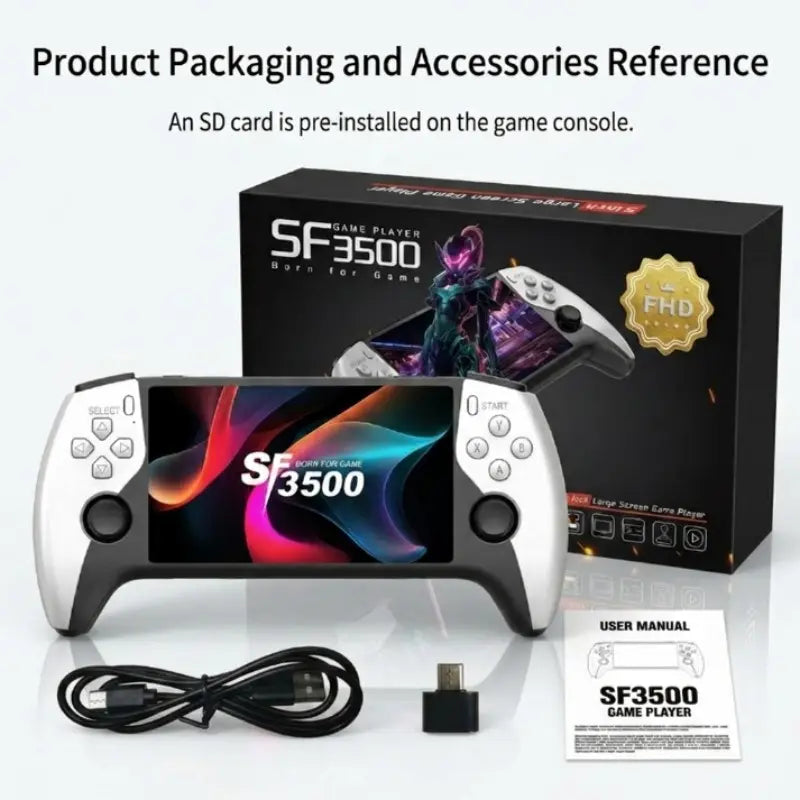 5-Inch Sf3500 HD Handheld Console, Portable Gaming System, Retro Arcade Simulator, Dual Player, TV Output, Audio Video Playback, Perfect for Gaming Lovers #GLOBAL PICKS