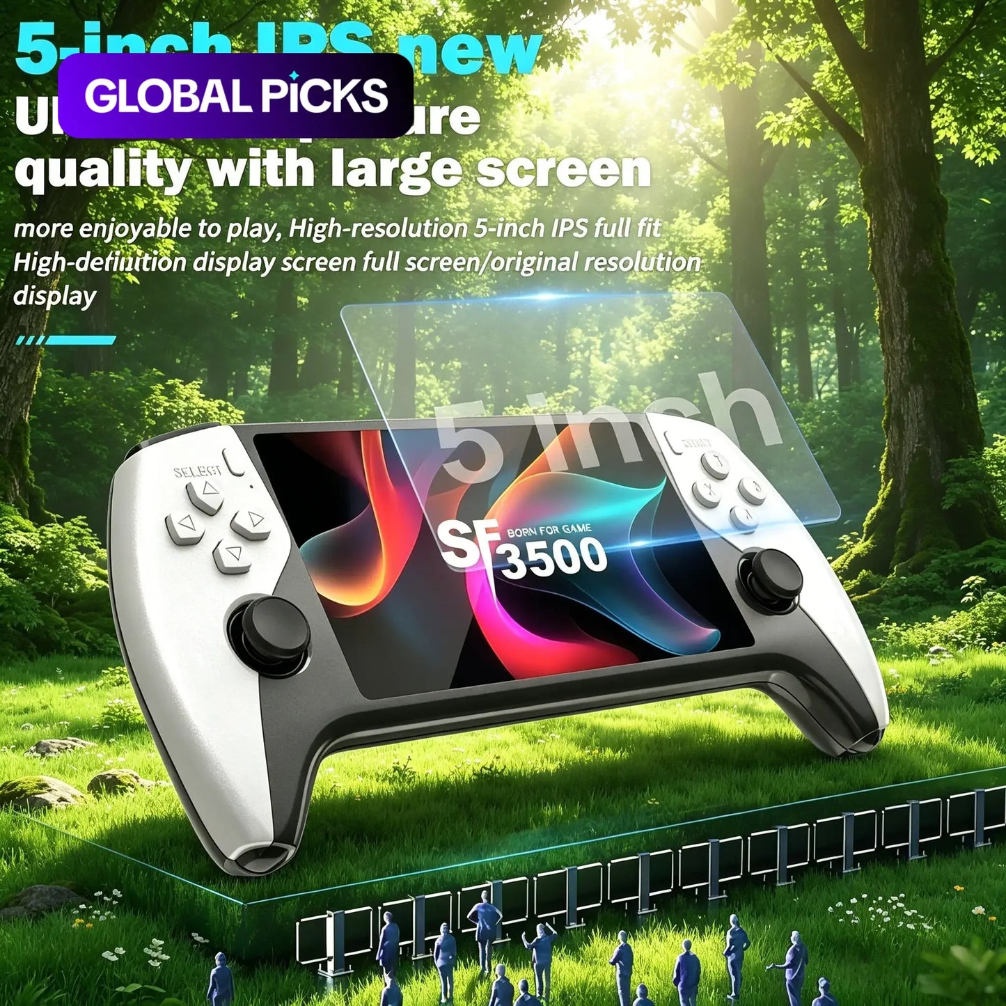 5-Inch Sf3500 HD Handheld Console, Portable Gaming System, Retro Arcade Simulator, Dual Player, TV Output, Audio Video Playback, Perfect for Gaming Lovers #GLOBAL PICKS