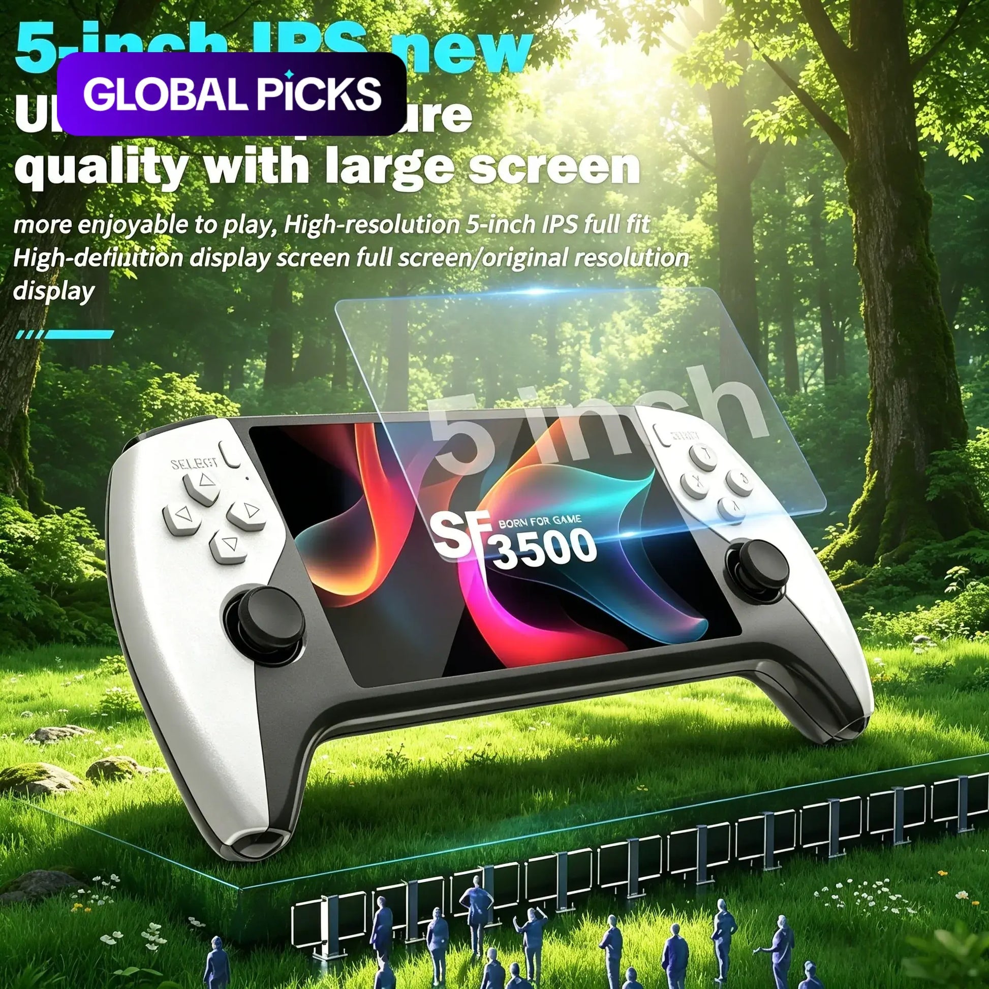 5-Inch Sf3500 HD Handheld Console, Portable Gaming System, Retro Arcade Simulator, Dual Player, TV Output, Audio Video Playback, Perfect for Gaming Lovers #GLOBAL PICKS