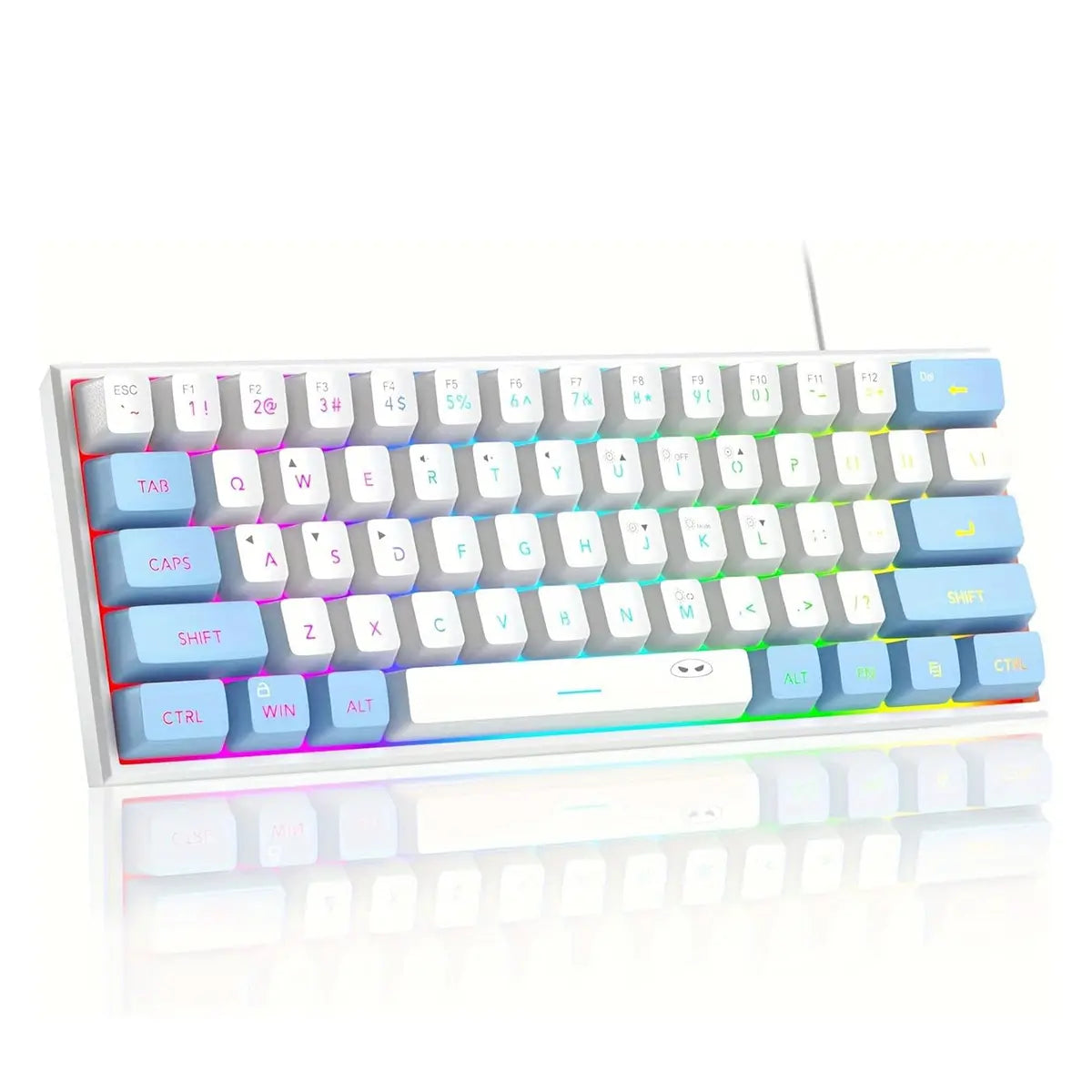 Magegee Mini 60% Gaming Keyboard, RGB Backlit 61 Key Ultra-Compact Keyboard, TS91 Ergonomic Mechanical Feeling Office Computer Keyboard for PC, MAC, PS4, Xbox ONE Gamer