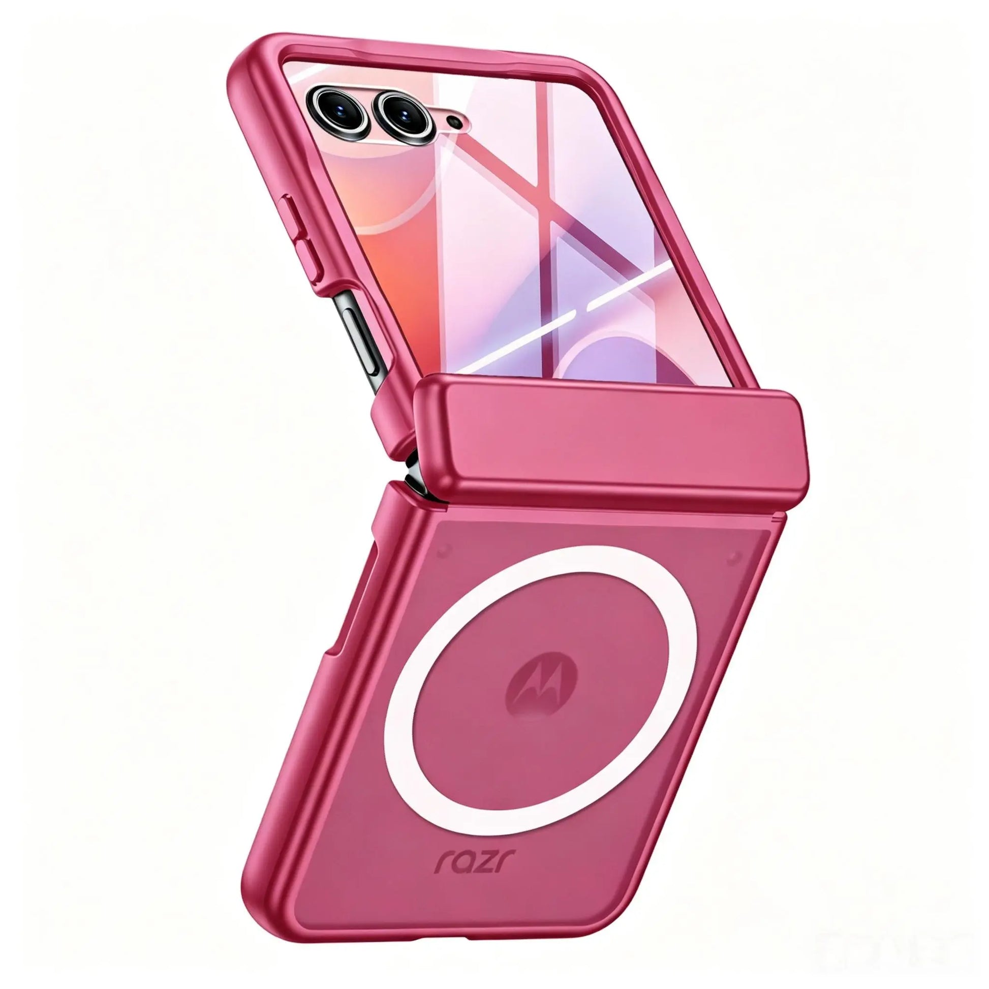 All-In-One Semi-Transparent Frosted MagSafe Case for Motorola Razr 70/60/50 Ultra Pro with Shockproof Hinge Protection