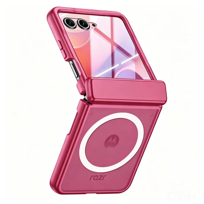 All-In-One Semi-Transparent Frosted MagSafe Case for Motorola Razr 70/60/50 Ultra Pro with Shockproof Hinge Protection