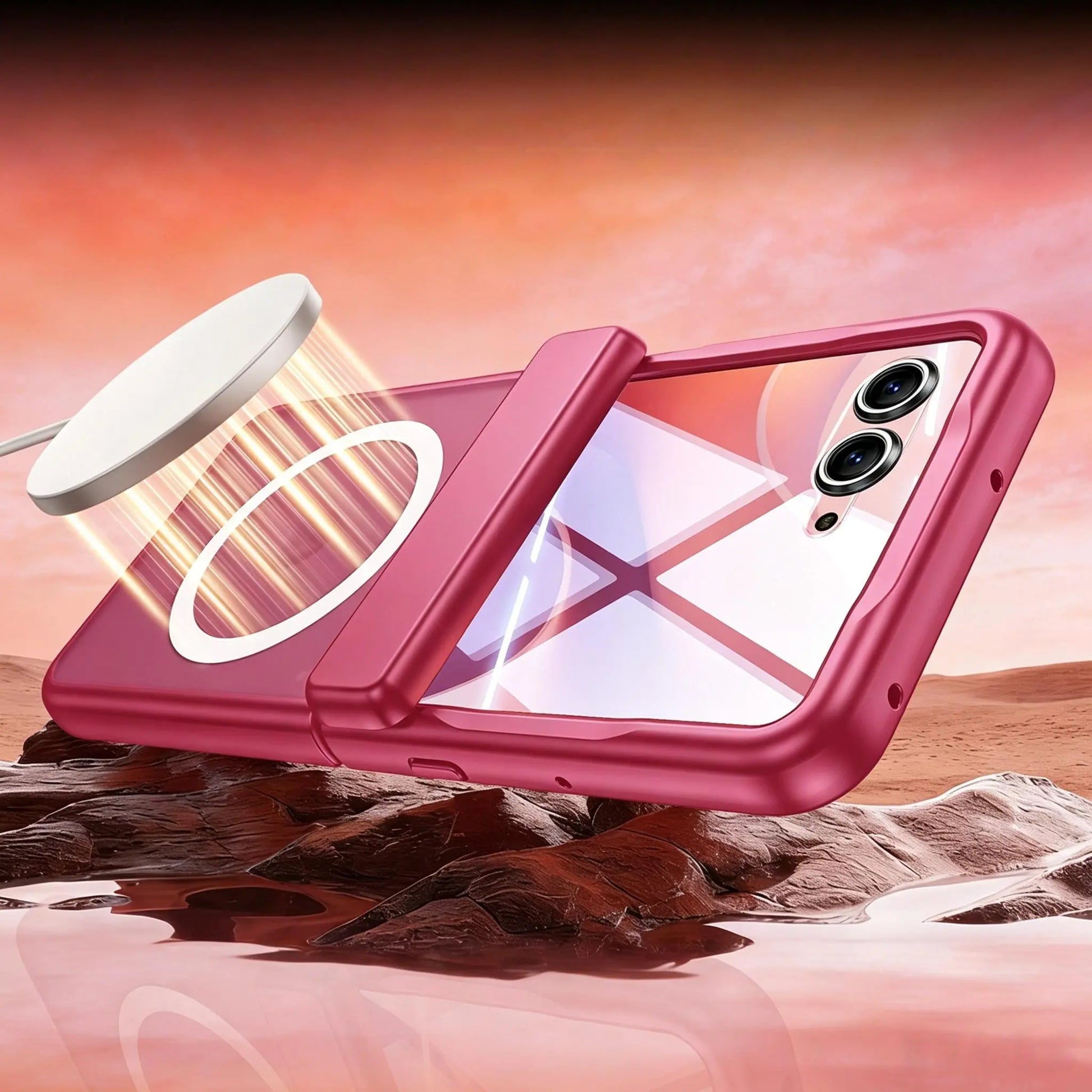 All-In-One Semi-Transparent Frosted MagSafe Case for Motorola Razr 70/60/50 Ultra Pro with Shockproof Hinge Protection