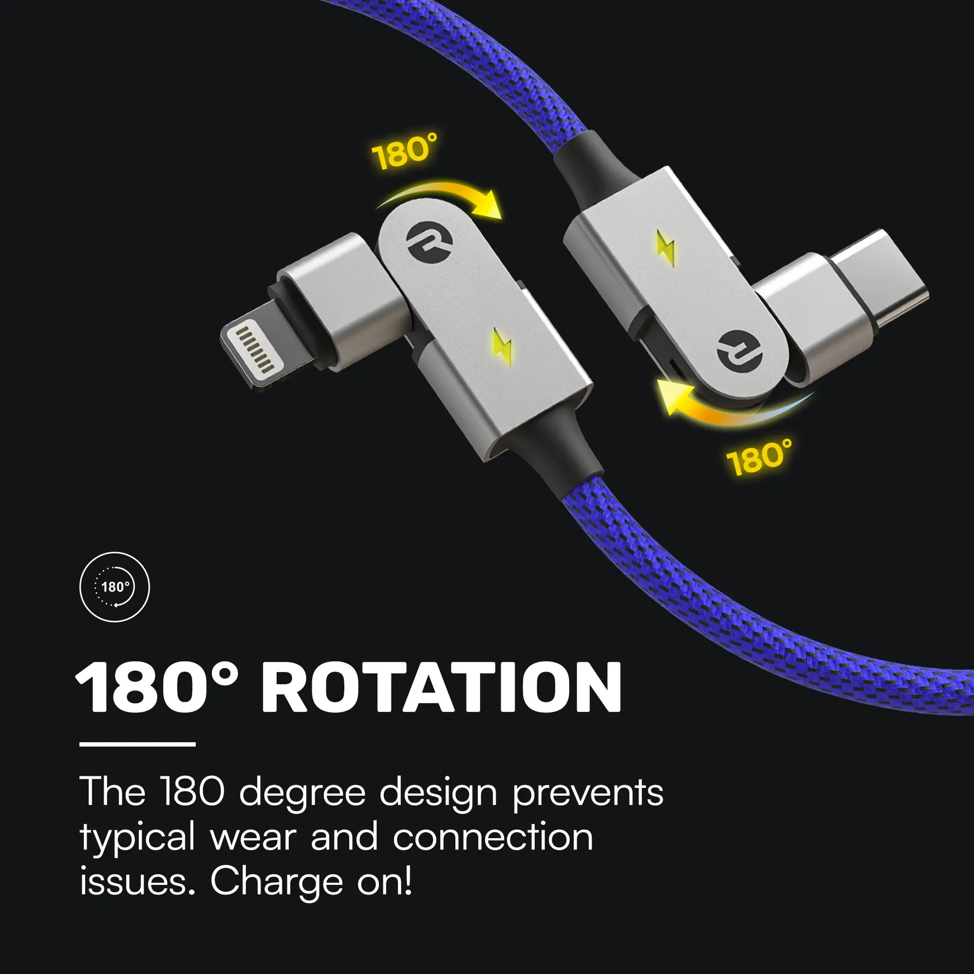 Magic Spin Cable Set - High-Speed Charging Cables for Mobile Devices and Electronics