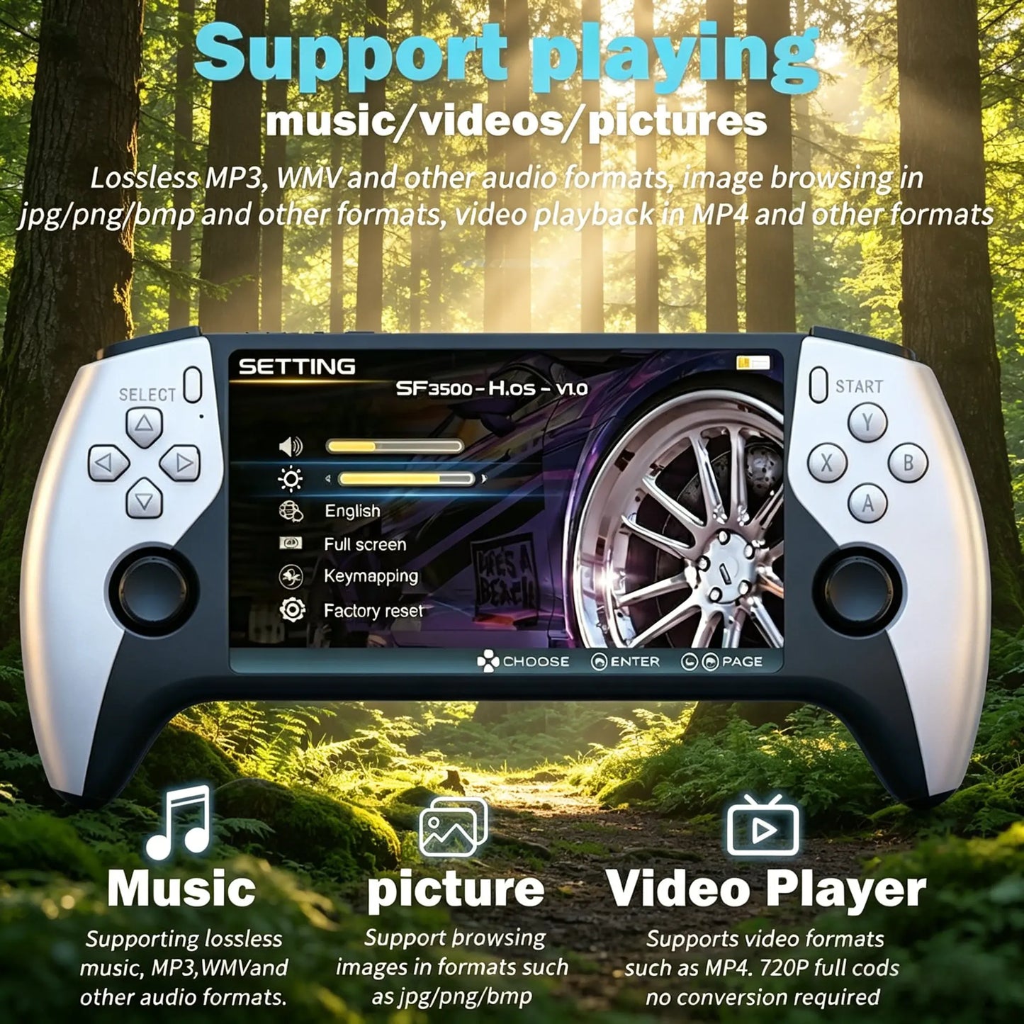 5-Inch Sf3500 HD Handheld Console, Portable Gaming System, Retro Arcade Simulator, Dual Player, TV Output, Audio Video Playback, Perfect for Gaming Lovers #GLOBAL PICKS