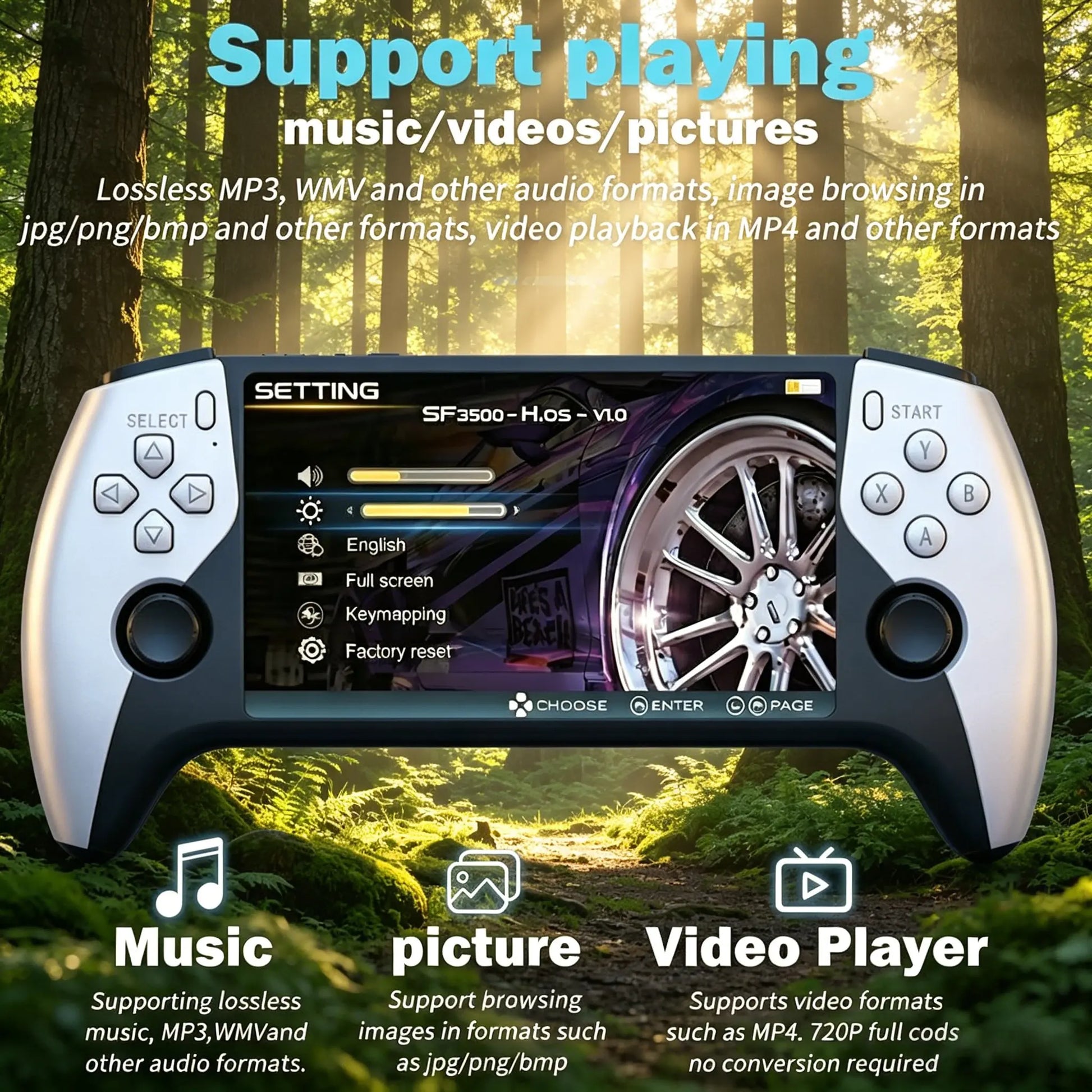 5-Inch Sf3500 HD Handheld Console, Portable Gaming System, Retro Arcade Simulator, Dual Player, TV Output, Audio Video Playback, Perfect for Gaming Lovers #GLOBAL PICKS