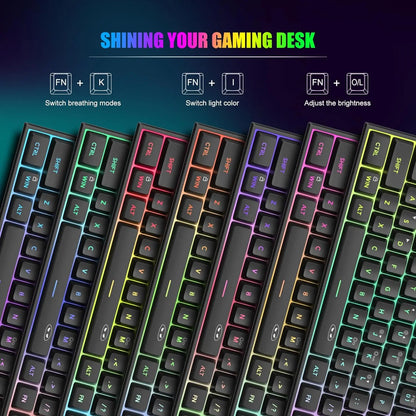 Magegee Mini 60% Gaming Keyboard, RGB Backlit 61 Key Ultra-Compact Keyboard, TS91 Ergonomic Mechanical Feeling Office Computer Keyboard for PC, MAC, PS4, Xbox ONE Gamer