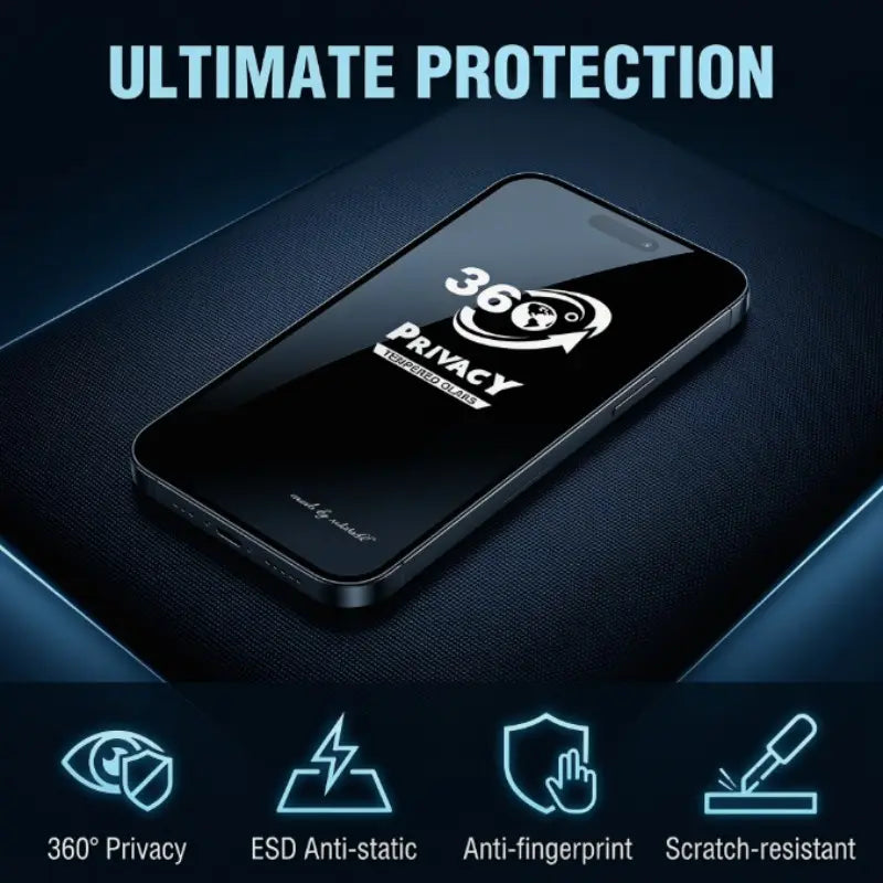 360 Privacy Tempered Glass Screen Protector for Iphone 13 14 15 16 17, Apple Compatible Accessories, Durable & Clear Display Protection