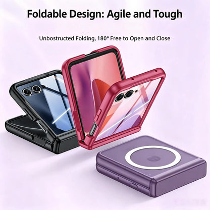 All-In-One Semi-Transparent Frosted MagSafe Case for Motorola Razr 70/60/50 Ultra Pro with Shockproof Hinge Protection