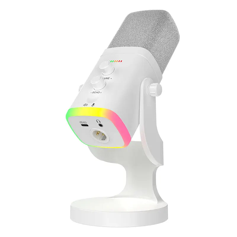 Gaming USB/XLR Microphone for Podcast, Dynamic Mic with Controllable RGB, Touch Mute, Headphone Jack, Desktop Stand, Vocal Mic for Singing Gaming Streaming Podcasting-Lsd-Yu8 RGB Condenser Microphone